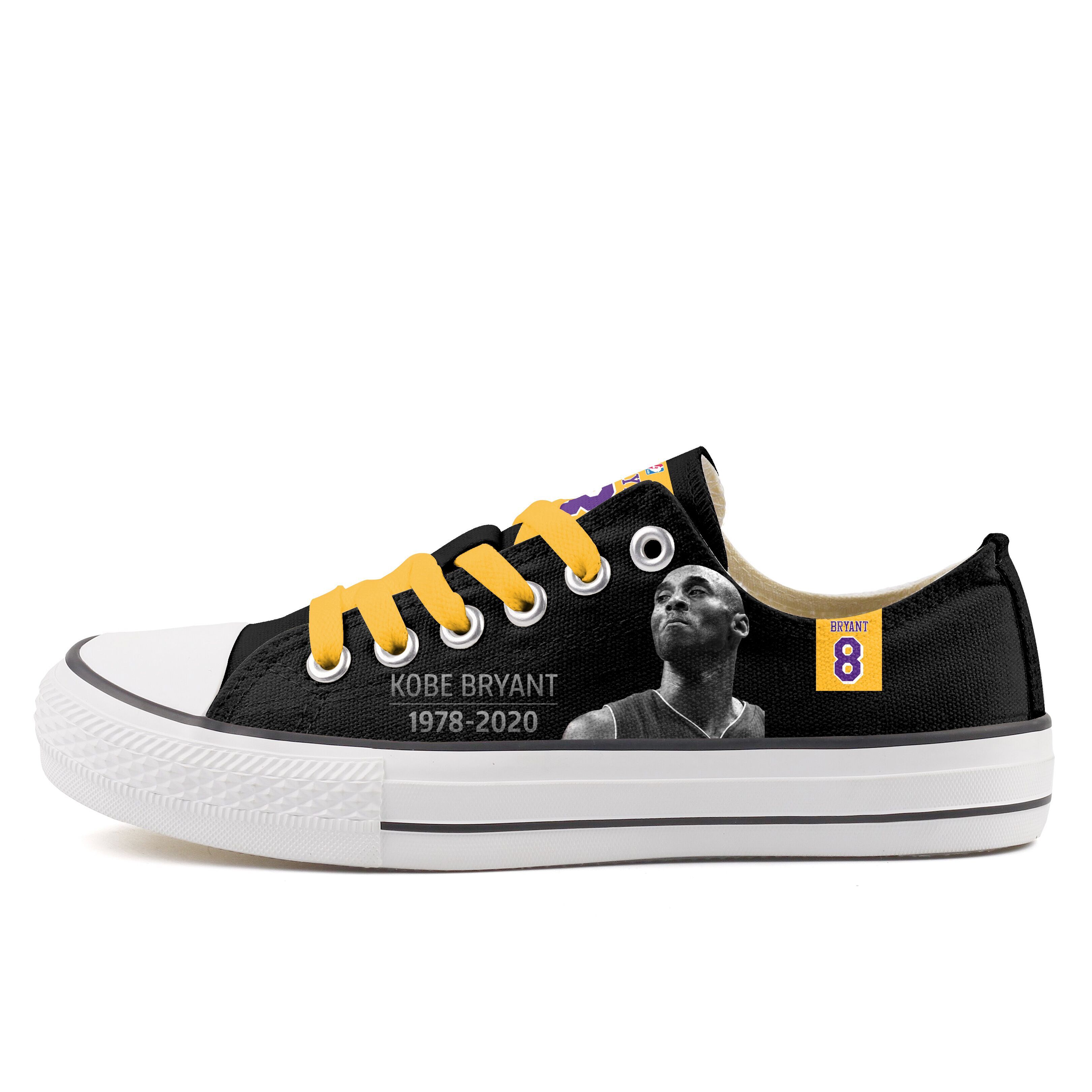 Women's and Youth Los Angeles Lakers Kobe Bryant Repeat Print Low Top Sneakers 002
